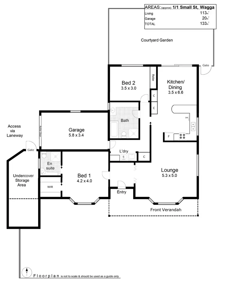 Floorplan of Homely unit listing, 1/1 Small Street, Wagga Wagga NSW 2650