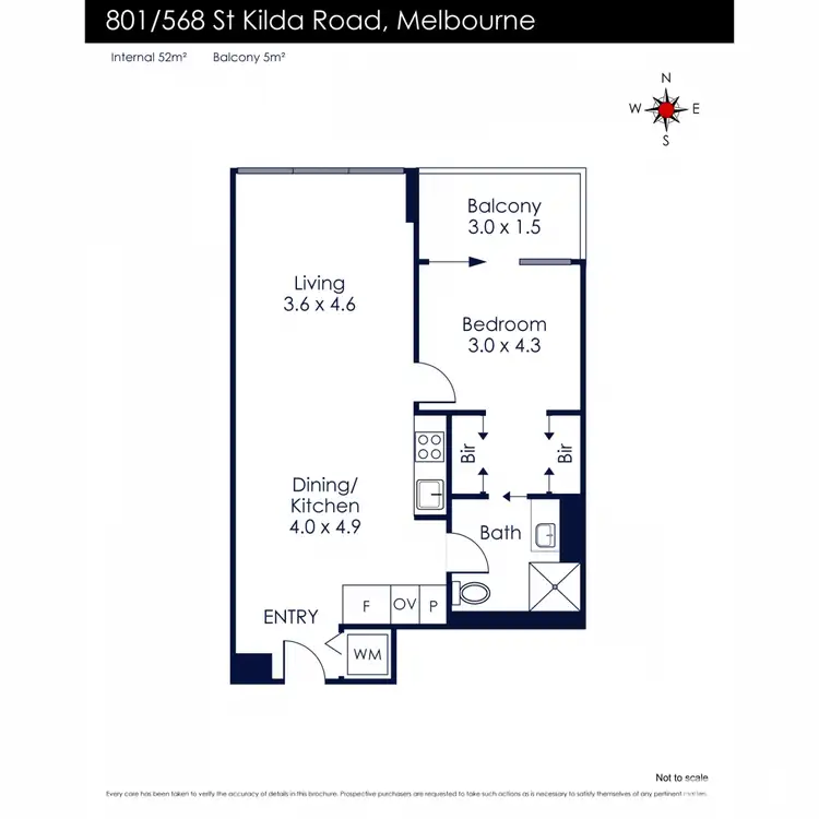Floorplan of Homely apartment listing, 801/568 St Kilda Road, Melbourne VIC 3004