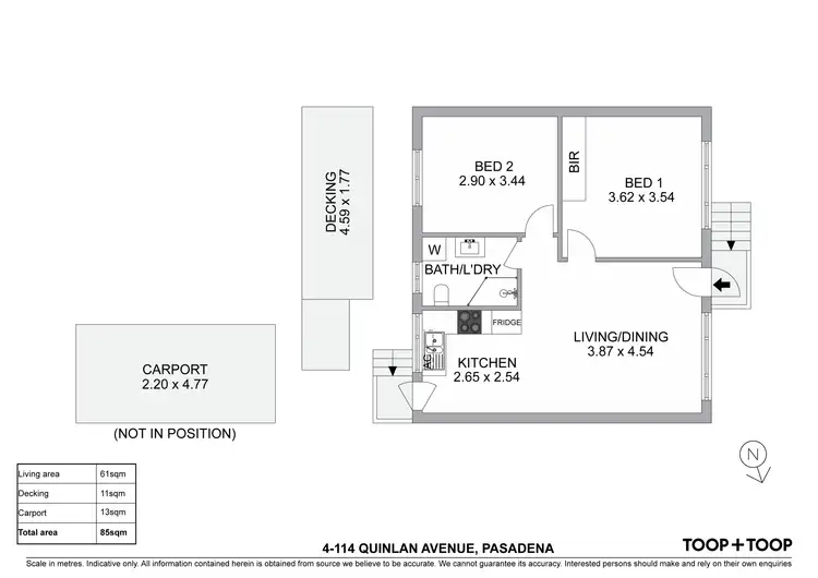 Floorplan of Homely unit listing, 4/114 Quinlan Avenue, Pasadena SA 5042