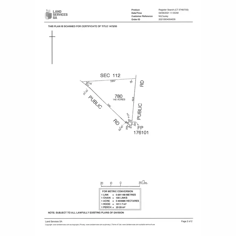 Floorplan of Homely land listing, LOT 780 Bumbunga Road, Lochiel SA 5510