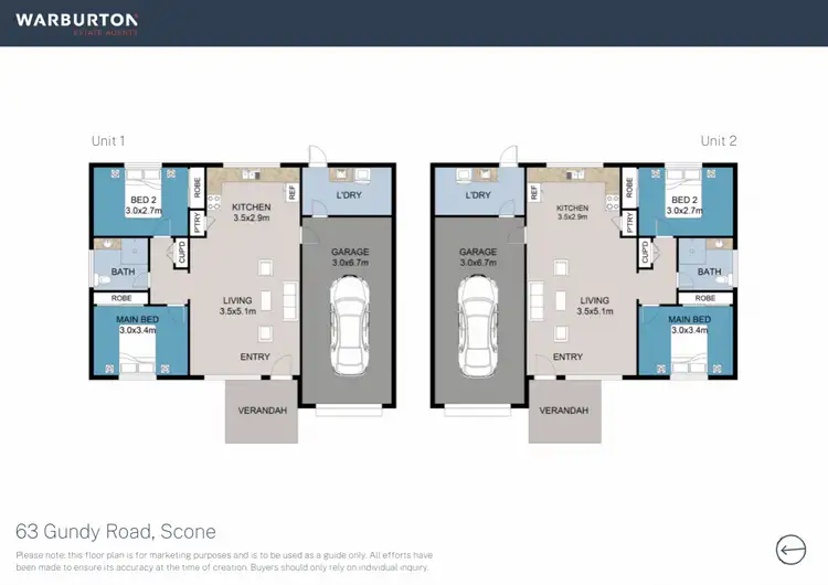 Floorplan of Homely semi-detached listing, 63 Gundy Road, Scone NSW 2337
