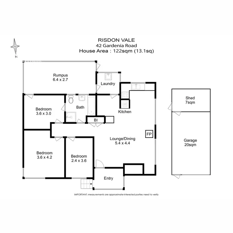 Floorplan of Homely house listing, 42 Gardenia Road, Risdon Vale TAS 7016