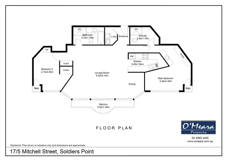 Floorplan of Homely unit listing, 17/5 Mitchell Street, Soldiers Point NSW 2317