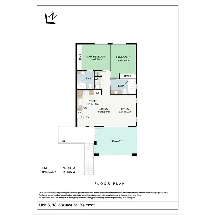 Floorplan of Homely apartment listing, 8/18 Wallace Street, Belmont WA 6104