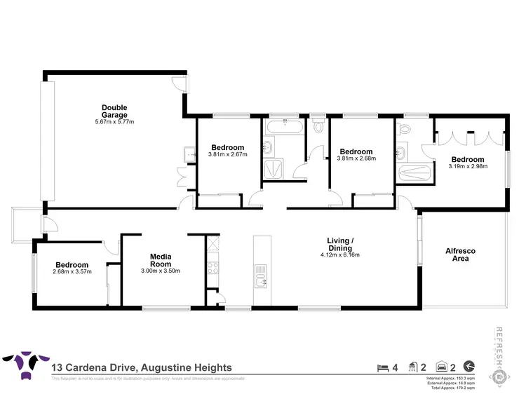 Floorplan of Homely house listing, 13 Cardena Drive, Augustine Heights QLD 4300