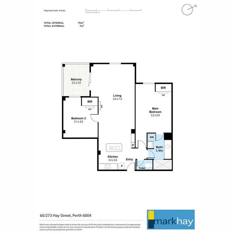 Floorplan of Homely apartment listing, 60/273 Hay Street, East Perth WA 6004