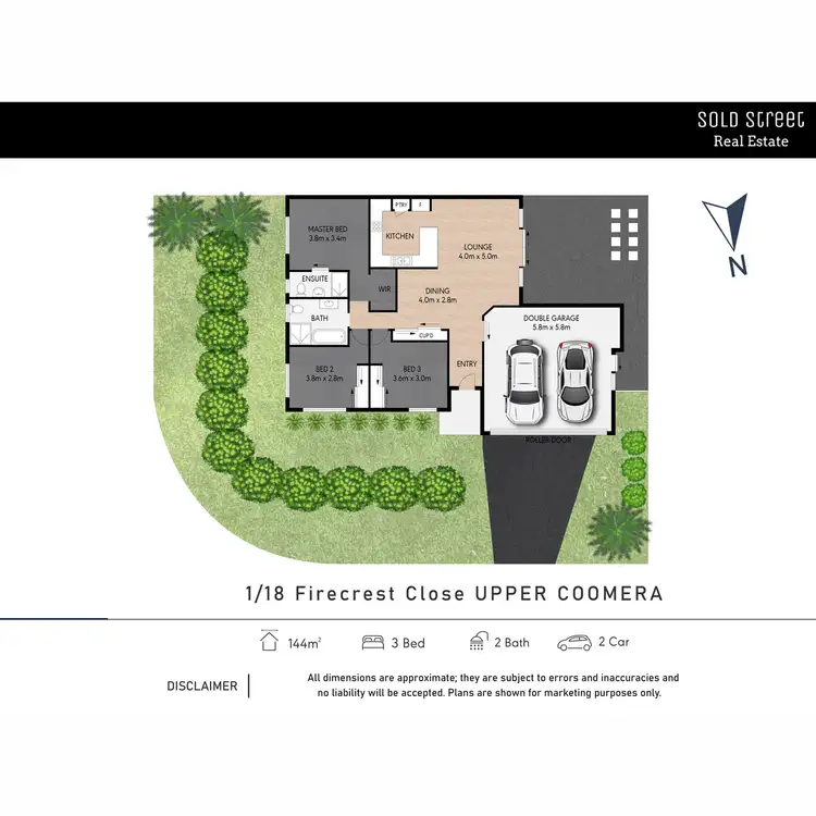 Floorplan of Homely semi-detached listing, 1/18 Firecrest Close, Upper Coomera QLD 4209