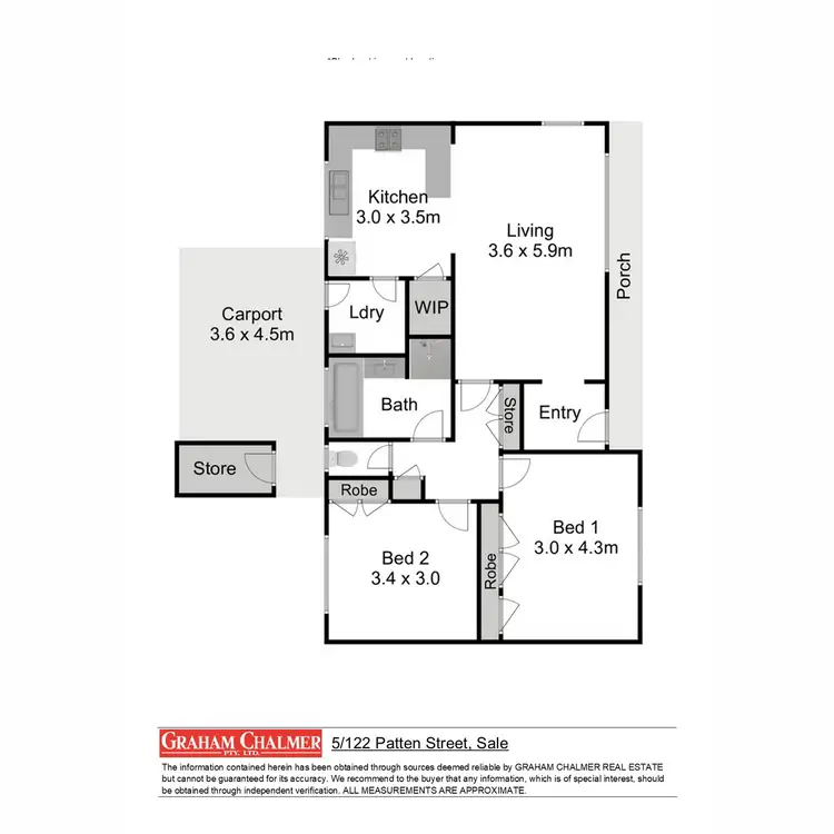 Floorplan of Homely unit listing, 5/122 Patten Street, Sale VIC 3850