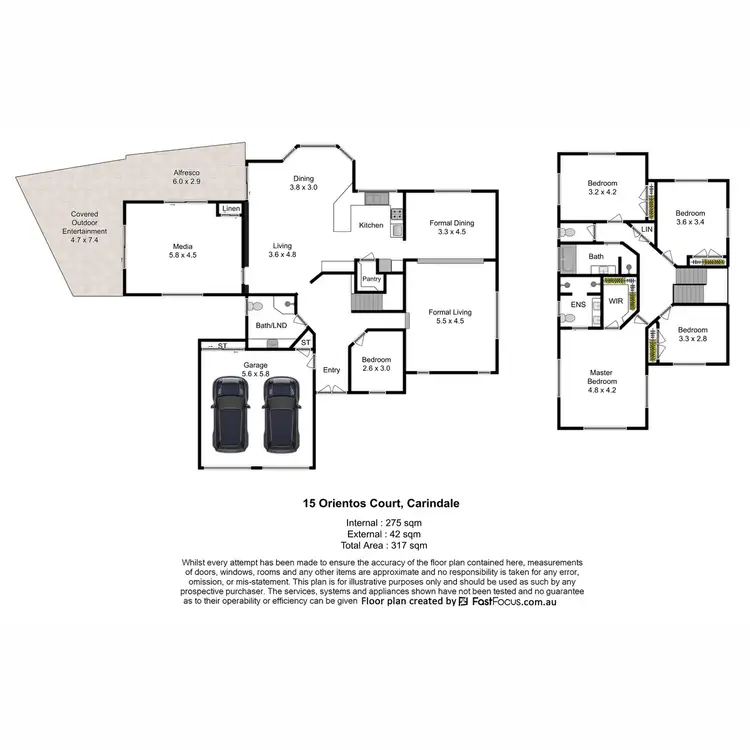 Floorplan of Homely house listing, 15 Orientos Court, Carindale QLD 4152