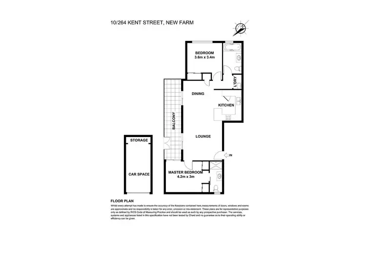 Floorplan of Homely apartment listing, 10/264 Kent Street, New Farm QLD 4005