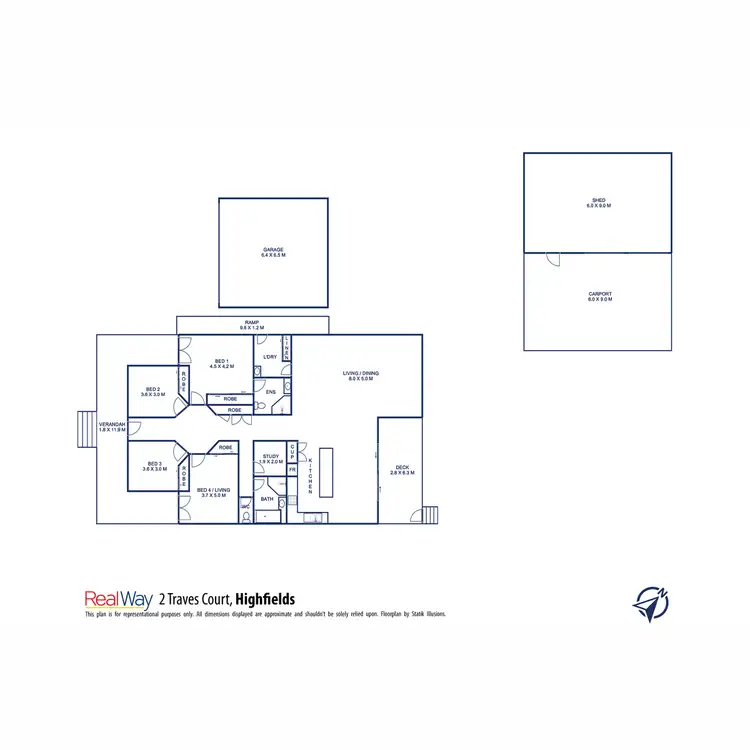 Floorplan of Homely house listing, 2 Traves Court, Highfields QLD 4352
