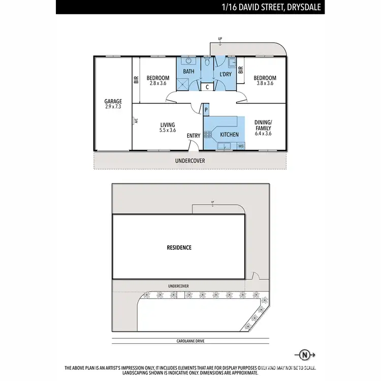 Floorplan of Homely unit listing, 1/16 David Street, Drysdale VIC 3222