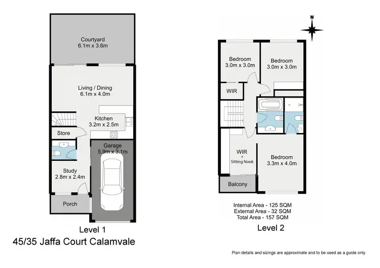 Floorplan of Homely townhouse listing, 45/35 Jaffa Crescent, Calamvale QLD 4116