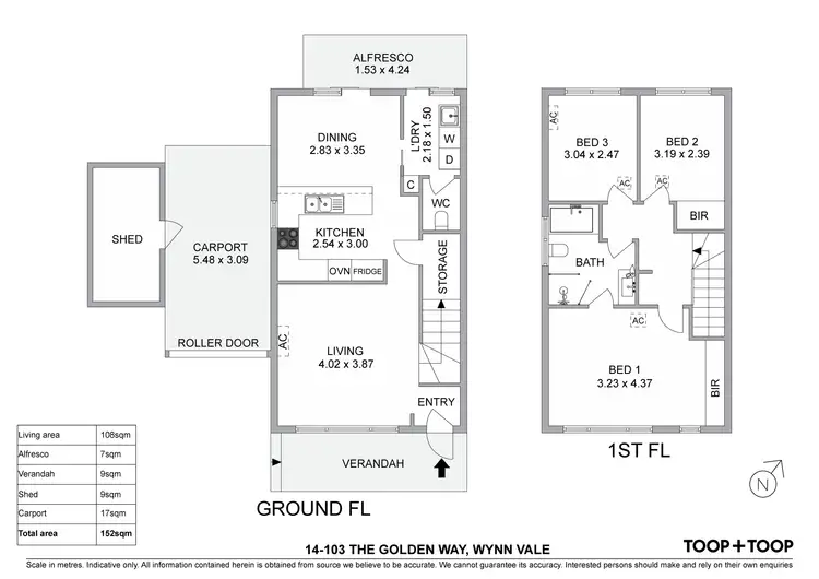 Floorplan of Homely townhouse listing, 14/103 The Golden Way, Wynn Vale SA 5127