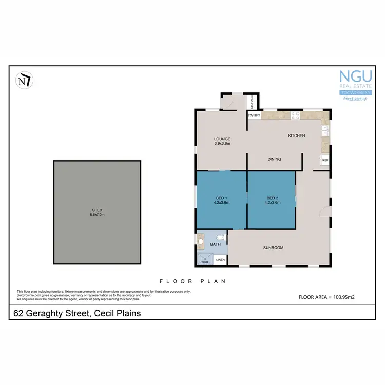 Floorplan of Homely house listing, 62 Geraghty Street, Cecil Plains QLD 4407