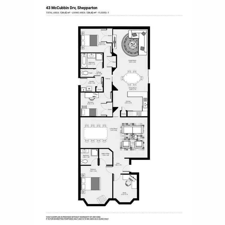 Floorplan of Homely house listing, 43 McCubbin Drive, Shepparton VIC 3630