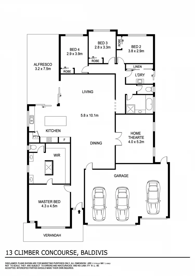 Floorplan of Homely house listing, 13 Climber Concourse, Baldivis WA 6171
