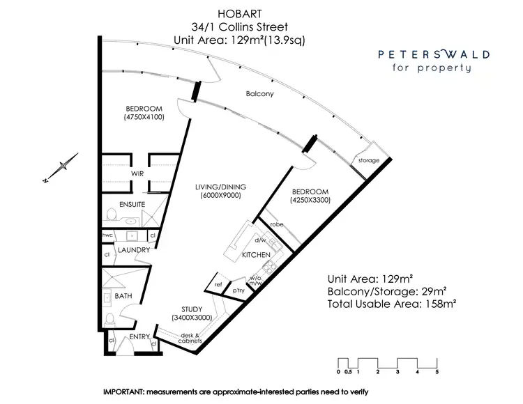 Floorplan of Homely apartment listing, 34/1 Collins Street, Hobart TAS 7000
