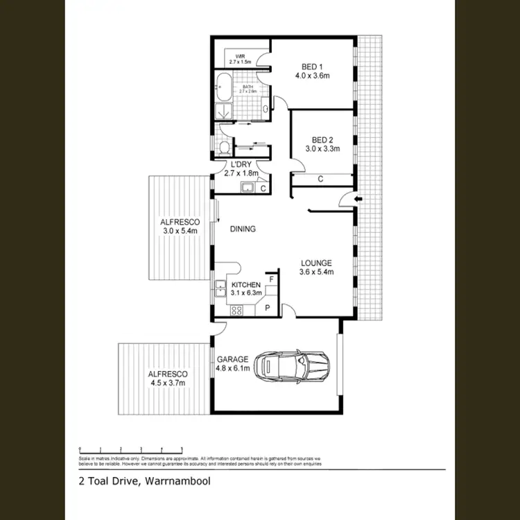 Floorplan of Homely house listing, 2 Toal Drive, Warrnambool VIC 3280