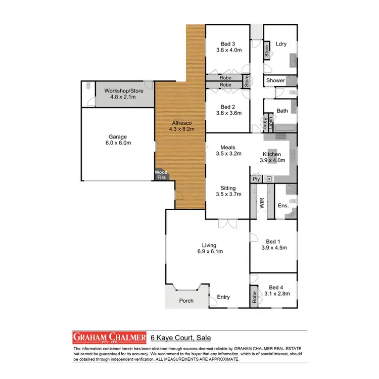 Floorplan of Homely house listing, 6 Kaye Court, Sale VIC 3850