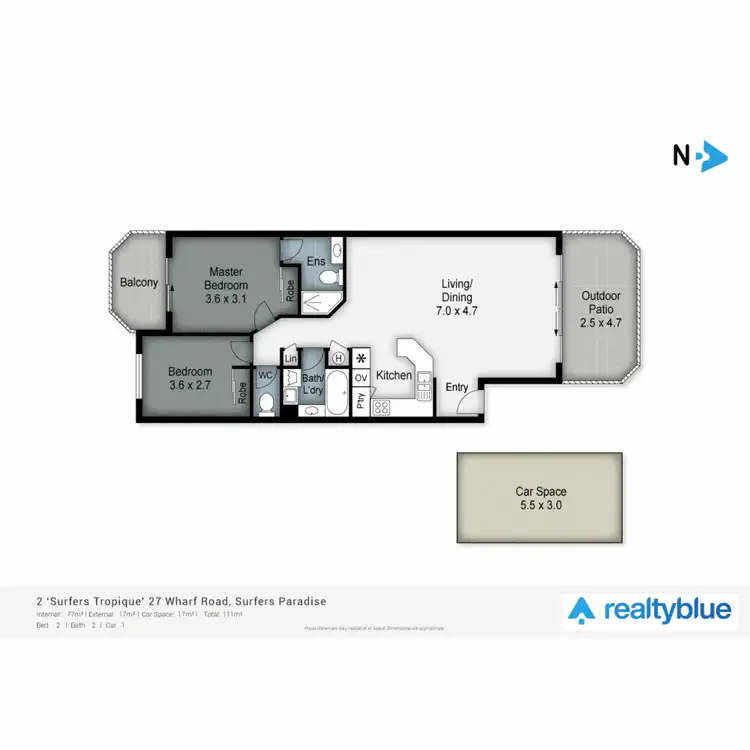 Floorplan of Homely apartment listing, 2/27 Wharf Road, Surfers Paradise QLD 4217
