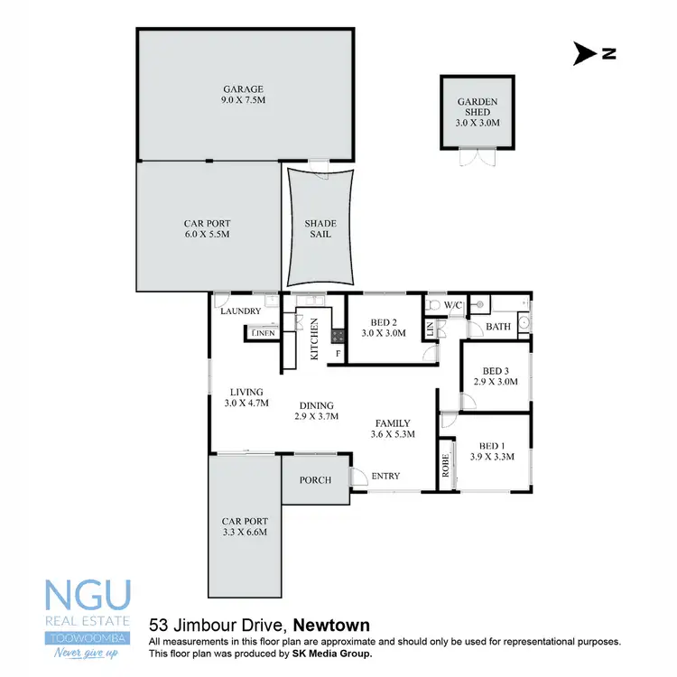 Floorplan of Homely house listing, 53 Jimbour Drive, Newtown QLD 4350