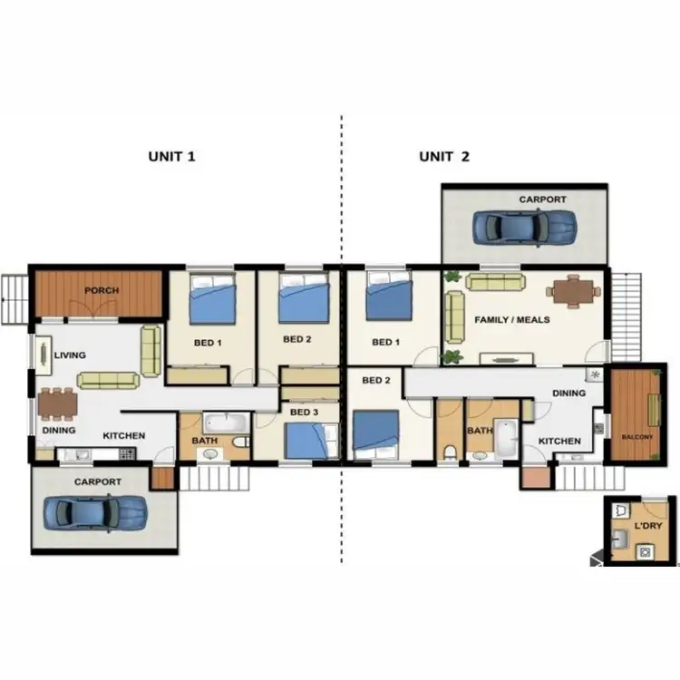 Floorplan of Homely house listing, 1 & 2/39 Defiance Road, Woodridge QLD 4114