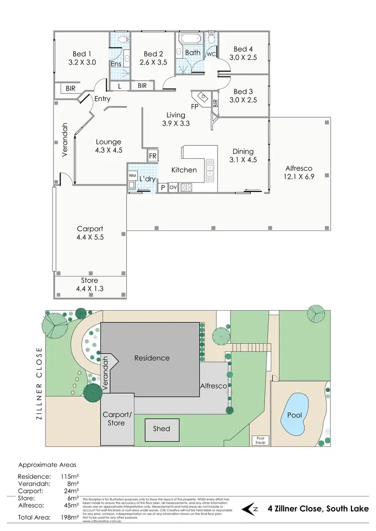 Floorplan of Homely house listing, 4 Zillner Close, South Lake WA 6164