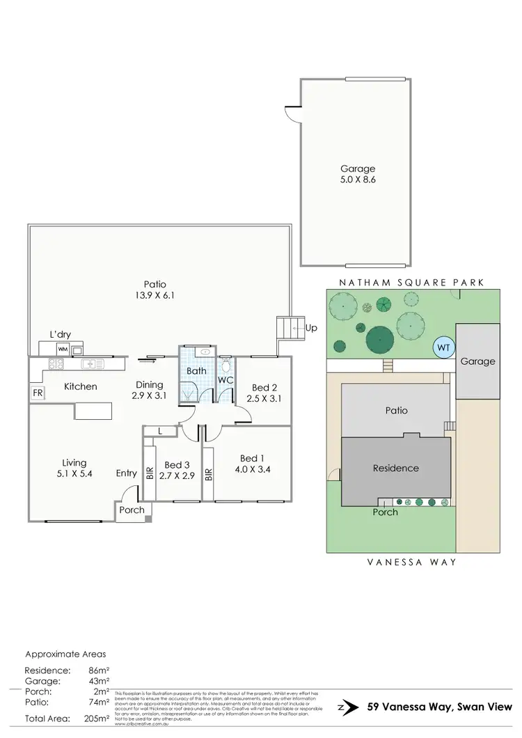 Floorplan of Homely house listing, 59 Vanessa Way, Swan View WA 6056