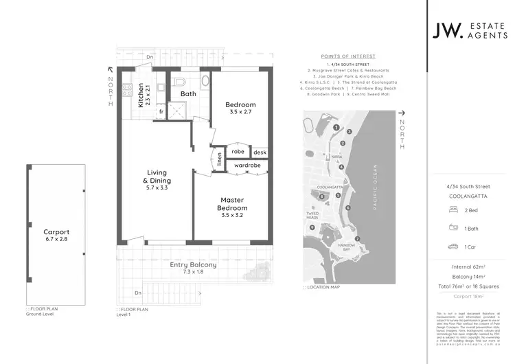 Floorplan of Homely unit listing, 4/34 South Street, Coolangatta QLD 4225