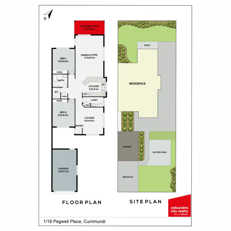 Floorplan of Homely semi-detached listing, 1/18 Pegwell Place, Currimundi QLD 4551