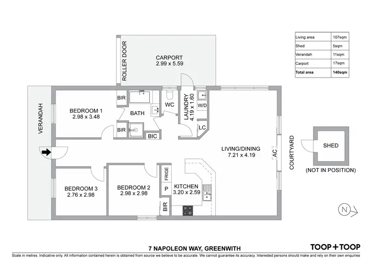 Floorplan of Homely house listing, 7 Napoleon Way, Greenwith SA 5125