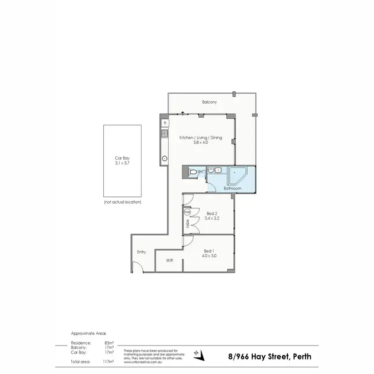 Floorplan of Homely apartment listing, 8/996 Hay Street, Perth WA 6000