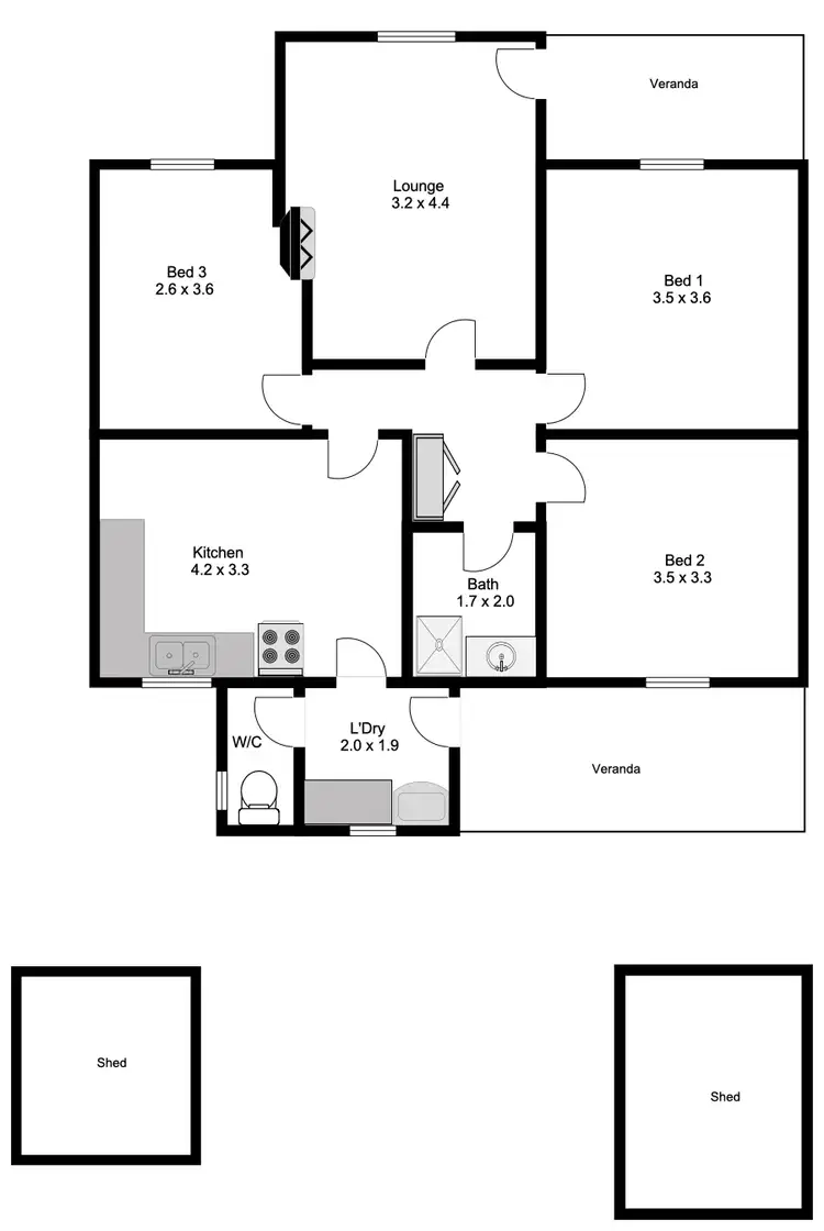 Floorplan of Homely house listing, 5 Third Avenue, Port Lincoln SA 5606