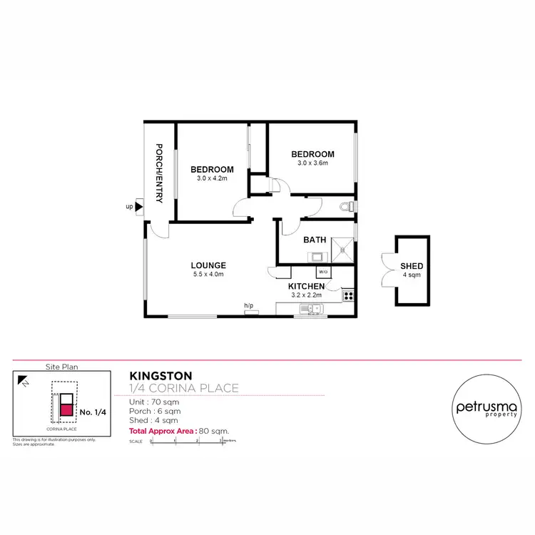 Floorplan of Homely unit listing, 1/4 Corina Place, Kingston TAS 7050