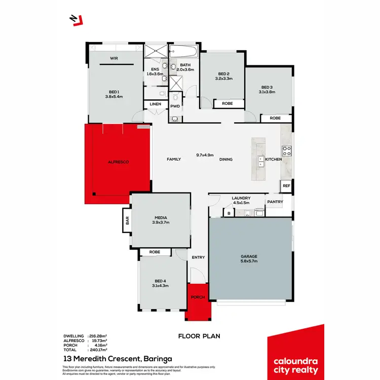 Floorplan of Homely house listing, 13 Meredith Crescent, Baringa QLD 4551