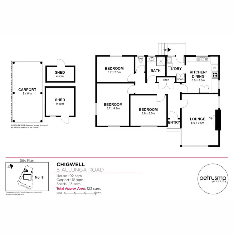 Floorplan of Homely house listing, 8 Allunga Road, Chigwell TAS 7011