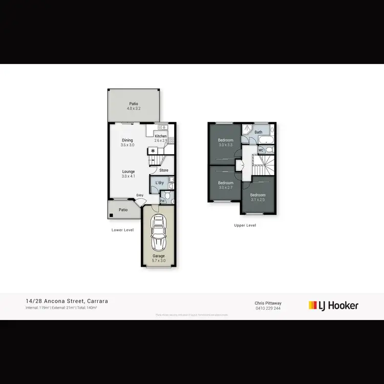 Floorplan of Homely townhouse listing, 14/28 Ancona Street, Carrara QLD 4211