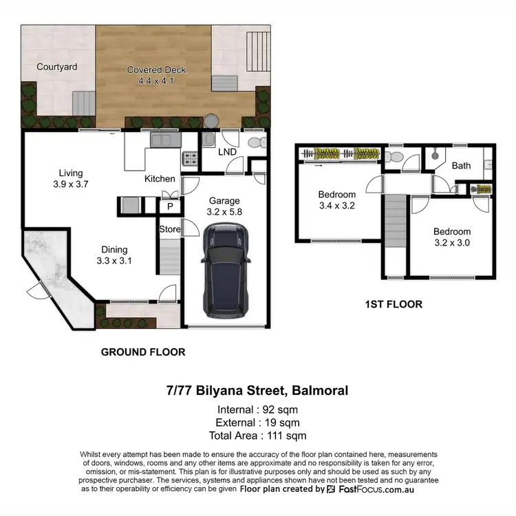 Floorplan of Homely townhouse listing, 7/77 Bilyana Street, Balmoral QLD 4171
