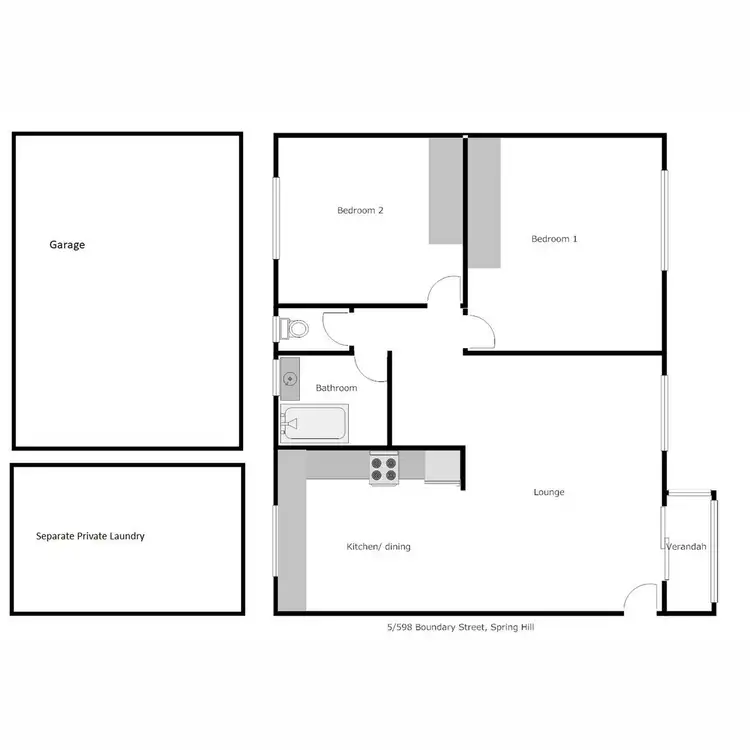 Floorplan of Homely apartment listing, 5/598 Boundary Street, Spring Hill QLD 4000