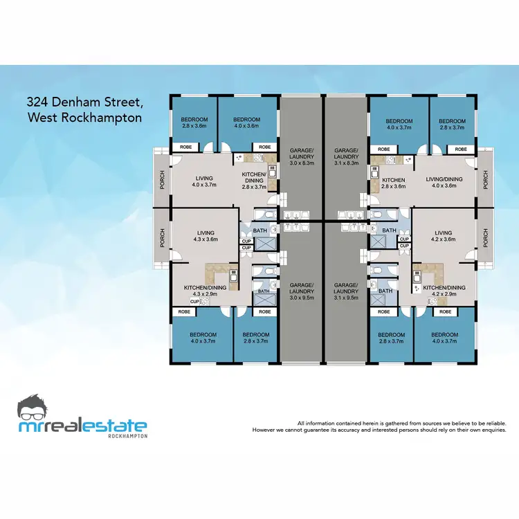 Floorplan of Homely block of units listing, 324 Denham Ext Street, West Rockhampton QLD 4700