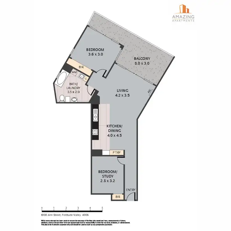 Floorplan of Homely apartment listing, 1000 Ann Street, Fortitude Valley QLD 4006