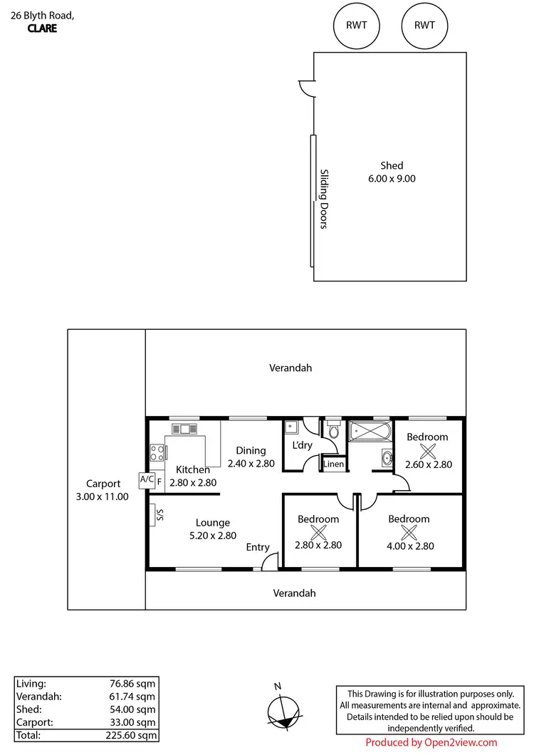 Floorplan of Homely house listing, 26 Blyth Road, Clare SA 5453