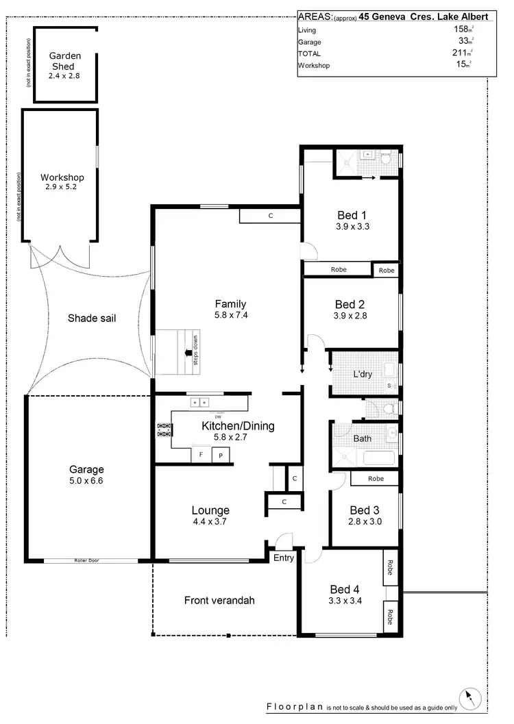 Floorplan of Homely house listing, 45 Geneva Crescent, Lake Albert NSW 2650