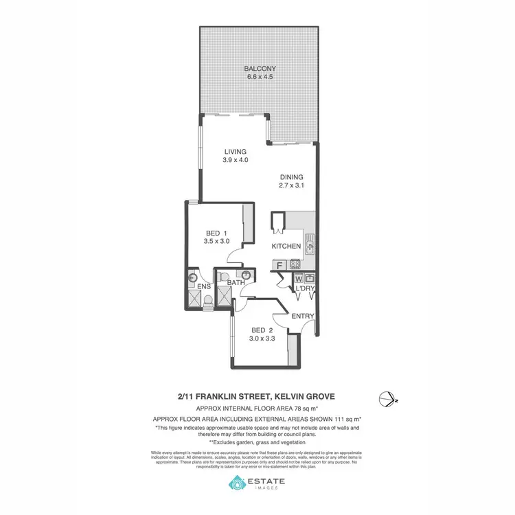 Floorplan of Homely apartment listing, 2/11 Franklin Street, Kelvin Grove QLD 4059