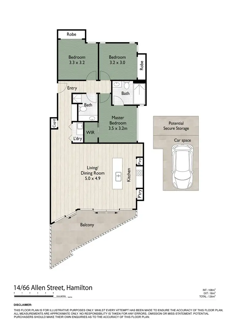 Floorplan of Homely unit listing, 14/66 Allen Street, Hamilton QLD 4007