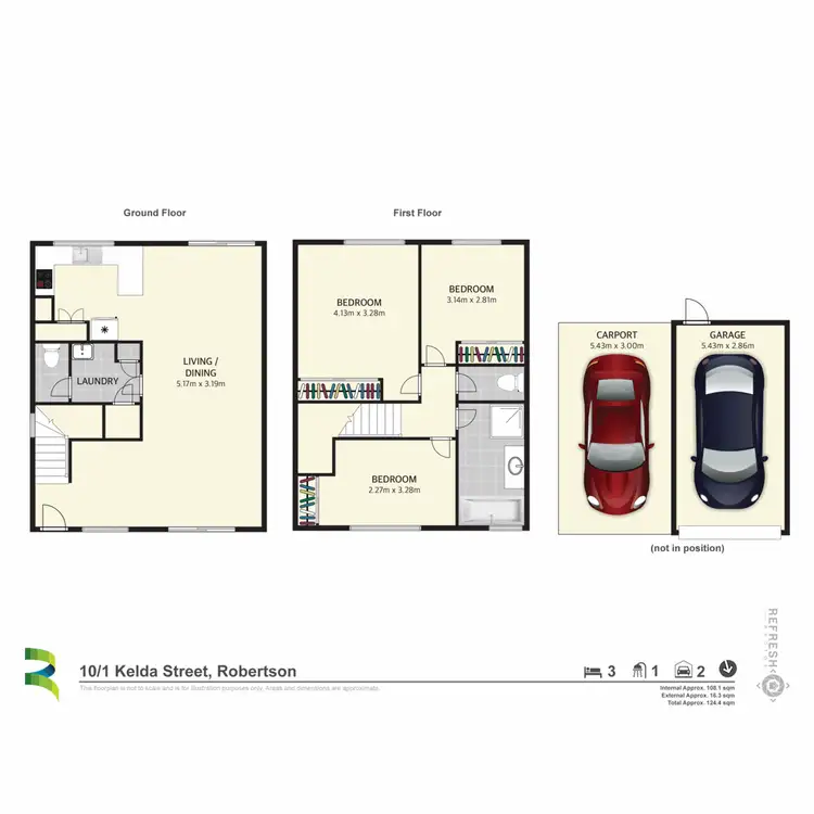 Floorplan of Homely townhouse listing, 10/1 Kelda Street, Robertson QLD 4109