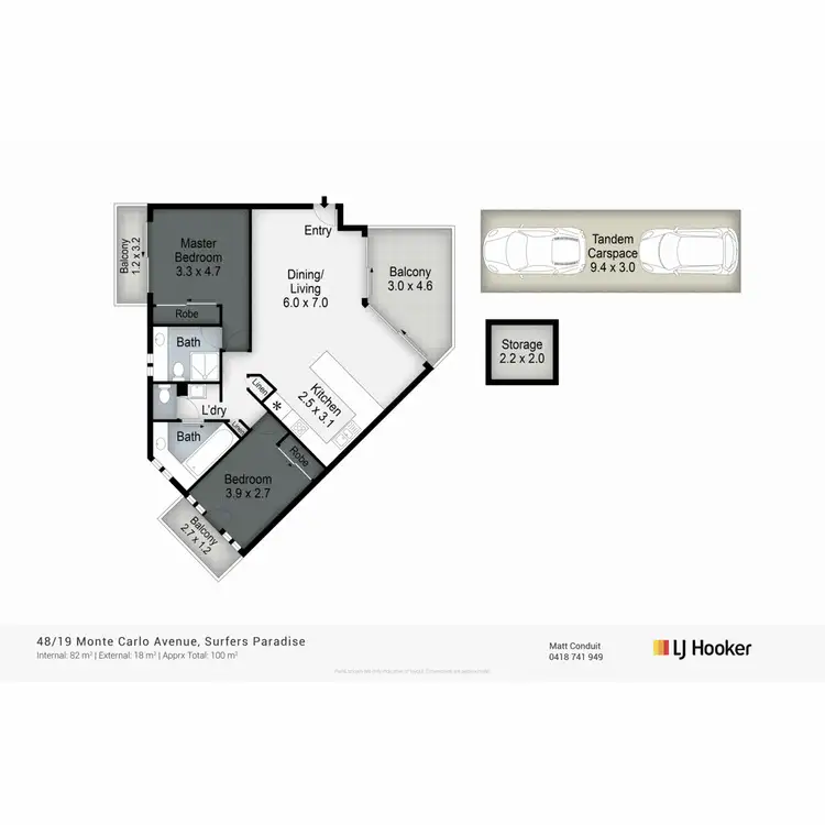 Floorplan of Homely apartment listing, 48/19 Monte Carlo Avenue, Surfers Paradise QLD 4217