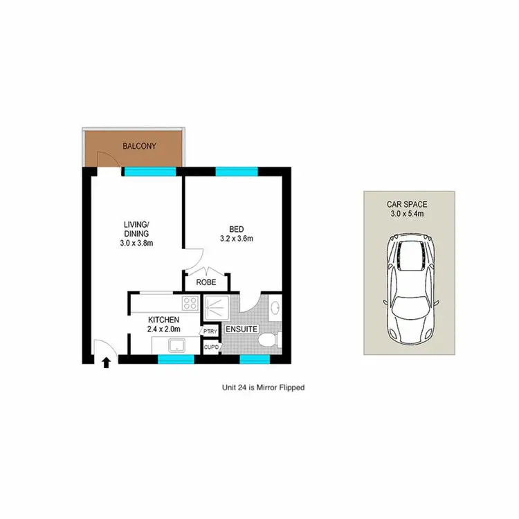 Floorplan of Homely apartment listing, 24/76 Gladstone Road, Highgate Hill QLD 4101
