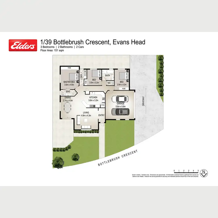 Floorplan of Homely semi-detached listing, 1/39 Bottlebrush Crescent, Evans Head NSW 2473